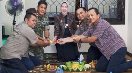 Bupati Lumajang Indah Amperawati saat menghadiri halal bihalal dan tasyakuran kantor baru IJTI Lumajang, Kamis (9/4/2026).