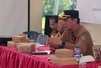 Kepala Dinsos P3A Kabupaten Sumenep Dr. R. Rahman Riadi saat menyampaikan program pembentukan Satgas Perlindungan Perempuan dan Anak di tingkat desa, Rabu (15/04/2026).