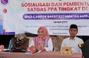 Kegiatan sosialisasi dan pembentukan Satgas Perlindungan Perempuan dan Anak (PPA) di Desa Campor Barat, Kecamatan Ambunten, yang melibatkan pemerintah desa dan Dinsos P3A Sumenep, Rabu (15/04/2026).