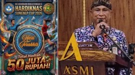 Ketua PBSI Kabupaten Sumenep, Mohamad Iksan, memberikan penjelasan terkait mekanisme drawing Turnamen Hardiknas Sumenep Cup 2026.