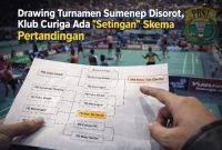 Ilustrasi pertandingan bulutangkis dalam Turnamen Hardiknas Sumenep Cup yang menjadi sorotan terkait transparansi skema pertandingan.