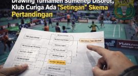 Ilustrasi pertandingan bulutangkis dalam Turnamen Hardiknas Sumenep Cup yang menjadi sorotan terkait transparansi skema pertandingan.