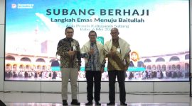 Wakil Bupati Subang Agus Masykur Rosyadi menghadiri kegiatan “Subang Berhaji – Langkah Emas Menuju Baitullah” di Aula Oman Syahroni, Pemkab Subang.