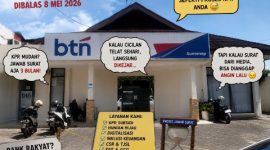 Kantor BTN Cabang Pembantu Sumenep. Pihak BTN akhirnya memberikan jawaban resmi atas surat wawancara yang dilayangkan sejak 19 Februari 2026 dan baru direspons pada 8 Mei 2026.