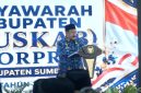 Wakil Bupati Sumenep KH Imam Hasyim saat sambutan Musyawarah Kabupaten (Muskab) KORPRI di Pendopo Agung Keraton Sumenep, Selasa (12/5/2026).