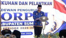 Sekretaris Daerah Kabupaten Sumenep Agus Dwi Saputra saat menghadiri pengukuhan Dewan Pengurus KORPRI Kabupaten Sumenep di Pendopo Agung Keraton, Selasa (12/5/2026).