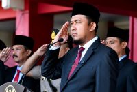 Bupati Sumenep Achmad Fauzi Wongsojudo saat memimpin Upacara Peringatan Hari Lahir Pancasila Tahun 2026 di halaman Kantor Pemerintah Kabupaten Sumenep, Selasa (2/6/2026).