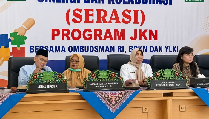 RSUD dr. H. Moh. Anwar Sumenep bersama perwakilan BPKN, YLKI, Ombudsman RI, dan BPJS Kesehatan saat kegiatan Sinergi dan Kolaborasi (Serasi) di RSUD dr. Moh. Anwar Sumenep.