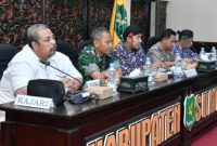 Bupati Sumenep Achmad Fauzi Wongsojudo saat Rapat Koordinasi Penetapan Titik Impas Harga Tembakau di Kantor Bupati Sumenep, Kamis (30/7/2026).