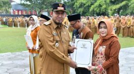 Bupati Sumenep, Achmad Fauzi Wongsojudo, di Apel Peringatan Hari Koperasi ke-79 Kabupaten Sumenep Tahun 2026.