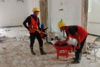 Pekerjaan pembangunan dan pengembangan ruang perawatan PICU RSUD Bayu Asih Kabupaten Purwakarta terus berjalan.