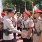Upacara sertijab yang berlangsung di Lapangan Tri Brata Polresta Sumenep. 