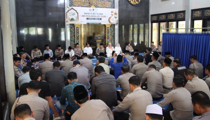 Maulid Nabi Muhammad SAW 1448 H/2026 M di Masjid Walisongo Polresta Sumenep, Kamis (27/8/2026) pagi.
