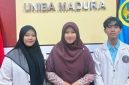 Dosen pembimbing sekaligus Dekan Fakultas Bahasa Asing UNIBA Madura, Lailiy Kurnia Ilahi (Tengah) bersama dua mahasiswa Program Studi BKI yang berhasil menembus forum akademik internasional. 