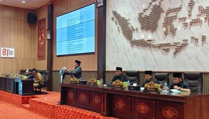 Wakil Bupati Sumenep KH Imam Hasyim, saat membacakan sambutan Bupati Achmad Fauzi Wongsojudo.
