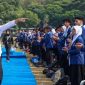 Eri saat menghadiri Pengukuhan Mahasiswa Baru ITS tahun akademik 2026/2027 di Kampus ITS Surabaya, Selasa (11/8/2026).