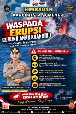 Kapolresta Sumenep Imbau Masyarakat Waspada Erupsi Gunung Anak Krakatau