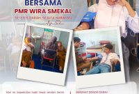 PMR Wira Unit SMKN 1 Kalianget bersama petugas UDD PMI Kabupaten Sumenep saat pelaksanaan aksi donor darah dalam rangka HUT PMI ke-81.