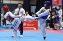 Salah satu aksi yang dilakukan oleh atlet taekwondo Kabupaten Probolinggo dalam Kejurprov Taekwondo Indonesia Piala Gubernur Jawa Timur Antar Pelajar 2026. (Foto : TI)