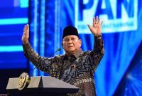 Presiden Prabowo Subianto saat menghadiri Puncak Peringatan HUT ke-28 Partai Amanat Nasional (PAN) di JICC, Jakarta, Jumat (18/9/2026).