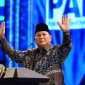 Presiden Prabowo Subianto saat menghadiri Puncak Peringatan HUT ke-28 Partai Amanat Nasional (PAN) di JICC, Jakarta, Jumat (18/9/2026).