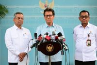 Menteri Kesehatan Budi Gunadi Sadikin memberikan keterangan usai mengikuti rapat terbatas yang dipimpin Presiden Prabowo Subianto di Istana Merdeka, Jakarta, Senin (28/9/2026).