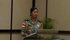 Kompol Riza Sativa, membawakan materi bertajuk “Trafficking Case Study Involving a ‘Mail Ordered Bride’”, di International Association of Women Police (IAWP) Annual Training Conference 2026 di Bali.