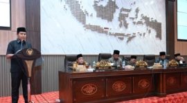 Rapat paripurna penyampaian pandangan umum fraksi-fraksi terhadap Nota Keuangan Raperda APBD 2027, Selasa (13/10/2026).