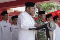 Bupati Fauzi saat Apel Hari Santri Nasional 2026 di halaman Kantor Bupati Sumenep, Kamis (22/10/2026).