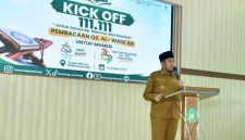 Bupati Sumenep Achmad Fauzi Wongsojudo mendukung gerakan pembacaan bersama 111.111 kali Surah Al-Waqi’ah yang melibatkan ASN dan PPPK dalam rangka Hari Santri dan Hari Jadi ke-757 Kabupaten Sumenep, Senin (12/10/2026).