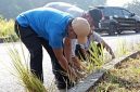 Bupati Bangkalan Lukman Hakim melaksanakan kerja bakti serta penanaman pohon di kawasan Kinibalu, Desa Mlajah, Kecamatan Bangkalan, Jumat (16/10/2026).