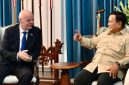 Presiden Prabowo Subianto menerima Presiden FIFA Gianni Infantino di Istana Merdeka, Jakarta, Senin (5/10/2026). Foto: BPMI Setpres/Rusman.