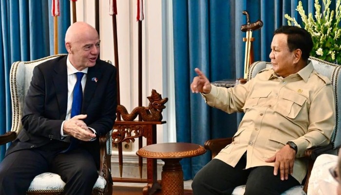 Presiden Prabowo Subianto menerima Presiden FIFA Gianni Infantino di Istana Merdeka, Jakarta, Senin (5/10/2026). Foto: BPMI Setpres/Rusman.