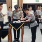 Jajaran Polri melaksanakan serah terima jabatan Kakorlantas Polri dan tiga Kapolda di Rupattama Mabes Polri, Jakarta, Senin (12/10/2026).